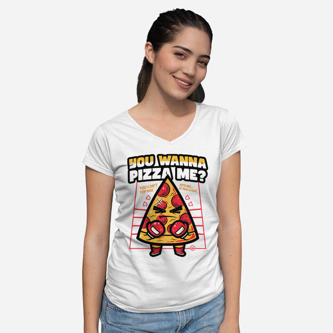 You Wanna Pizza Me-Womens-V-Neck-Tee-krisren28