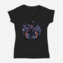 Fantastic Vs Galactic-Womens-V-Neck-Tee-Astrobot Invention