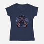 Fantastic Vs Galactic-Womens-V-Neck-Tee-Astrobot Invention