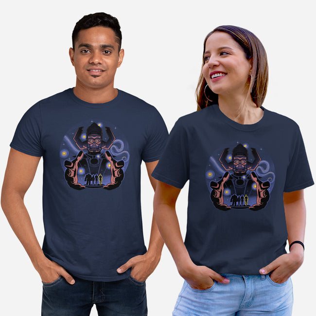 Fantastic Vs Galactic-Unisex-Basic-Tee-Astrobot Invention