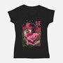 Whip Roses Of Darkness-Womens-V-Neck-Tee-Diego Oliver