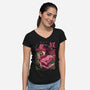 Whip Roses Of Darkness-Womens-V-Neck-Tee-Diego Oliver