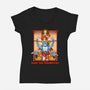 Enter The Cats-Womens-V-Neck-Tee-goodidearyan