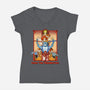 Enter The Cats-Womens-V-Neck-Tee-goodidearyan