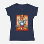 Enter The Cats-Womens-V-Neck-Tee-goodidearyan