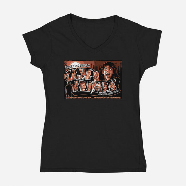 Greetings From Arawak-Womens-V-Neck-Tee-goodidearyan