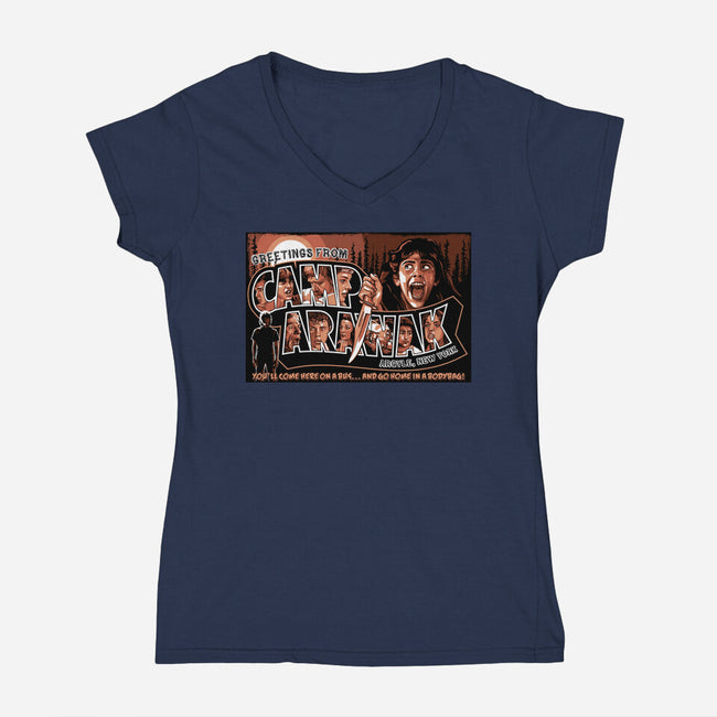 Greetings From Arawak-Womens-V-Neck-Tee-goodidearyan