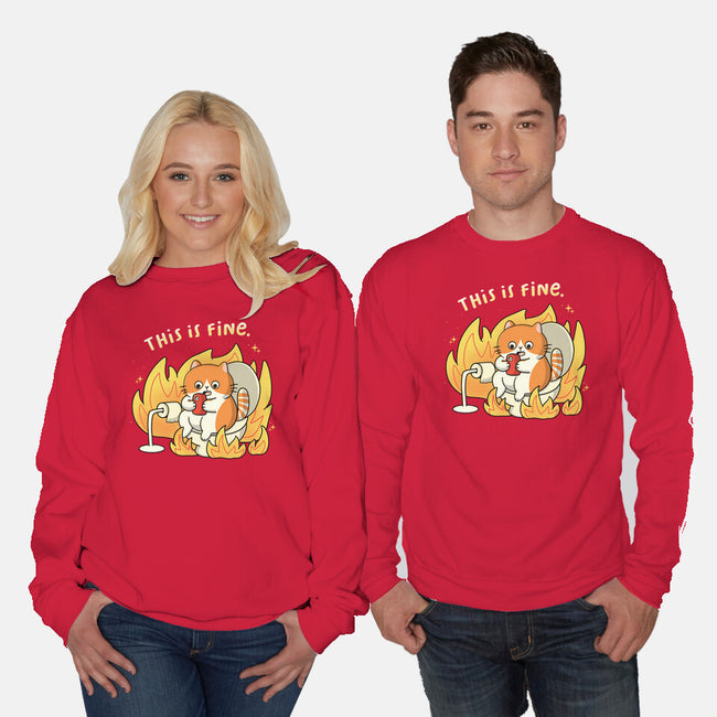 Oh This Is Fine-Unisex-Crew Neck-Sweatshirt-Freecheese