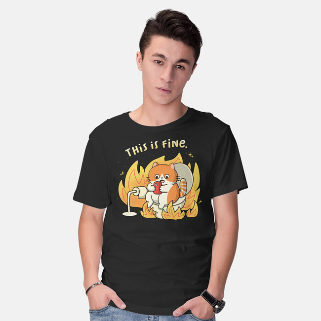 Oh This Is Fine-Mens-Basic-Tee-Freecheese