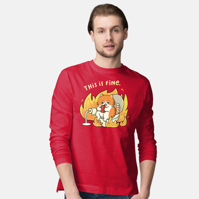 Oh This Is Fine-Mens-Long Sleeved-Tee-Freecheese