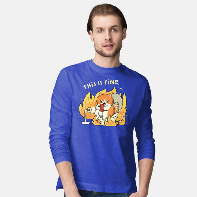 Oh This Is Fine-Mens-Long Sleeved-Tee-Freecheese