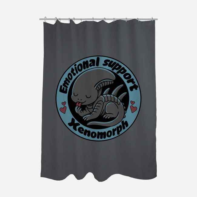 Emotional Support Xenomorph-None-Polyester-Shower Curtain-Loobs