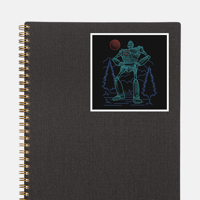 Iron Colossal Neon Lineart-None-Glossy-Sticker-Astrobot Invention