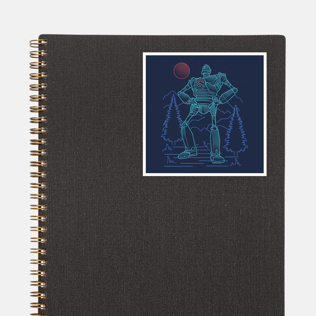 Iron Colossal Neon Lineart-None-Glossy-Sticker-Astrobot Invention