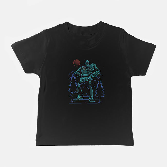 Iron Colossal Neon Lineart-Baby-Basic-Tee-Astrobot Invention