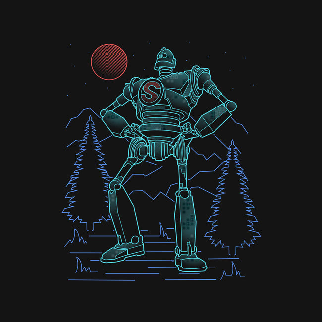 Iron Colossal Neon Lineart-Mens-Premium-Tee-Astrobot Invention