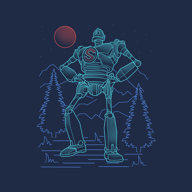 Iron Colossal Neon Lineart-Mens-Premium-Tee-Astrobot Invention