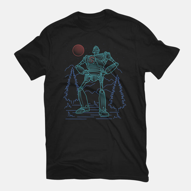 Iron Colossal Neon Lineart-Mens-Premium-Tee-Astrobot Invention