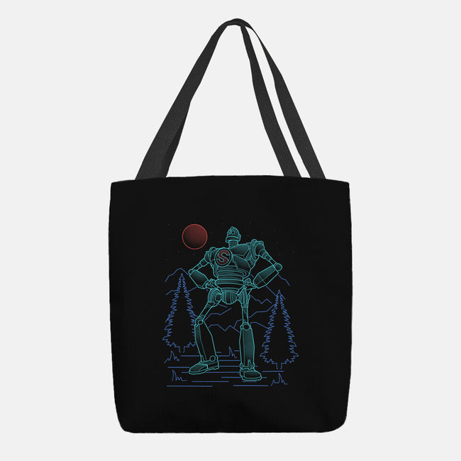 Iron Colossal Neon Lineart-None-Basic Tote-Bag-Astrobot Invention