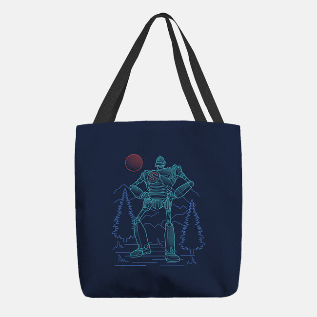 Iron Colossal Neon Lineart-None-Basic Tote-Bag-Astrobot Invention