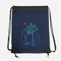 Iron Colossal Neon Lineart-None-Drawstring-Bag-Astrobot Invention