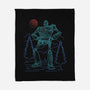 Iron Colossal Neon Lineart-None-Fleece-Blanket-Astrobot Invention