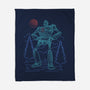 Iron Colossal Neon Lineart-None-Fleece-Blanket-Astrobot Invention