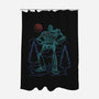 Iron Colossal Neon Lineart-None-Polyester-Shower Curtain-Astrobot Invention