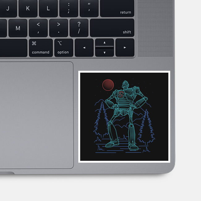 Iron Colossal Neon Lineart-None-Glossy-Sticker-Astrobot Invention