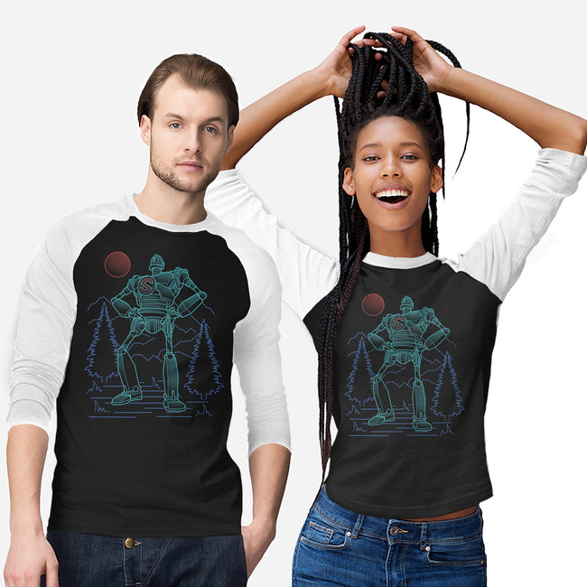 Iron Colossal Neon Lineart-Unisex-Baseball-Tee-Astrobot Invention