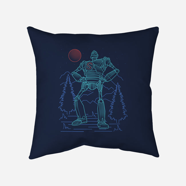Iron Colossal Neon Lineart-None-Removable Cover w Insert-Throw Pillow-Astrobot Invention