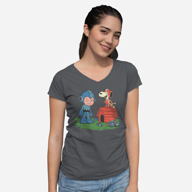 Mega Grief-Womens-V-Neck-Tee-Betmac