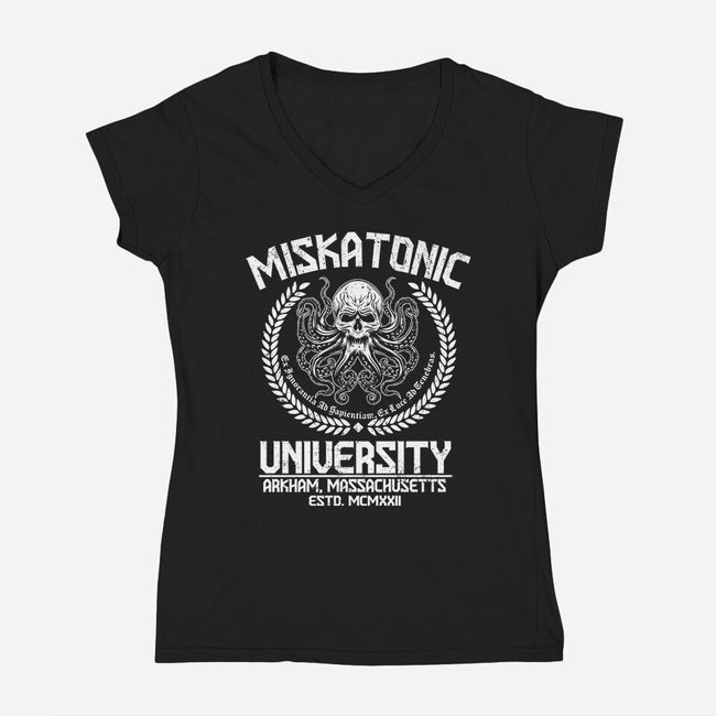 Miskatonic University 1922-Womens-V-Neck-Tee-CarloJ1956