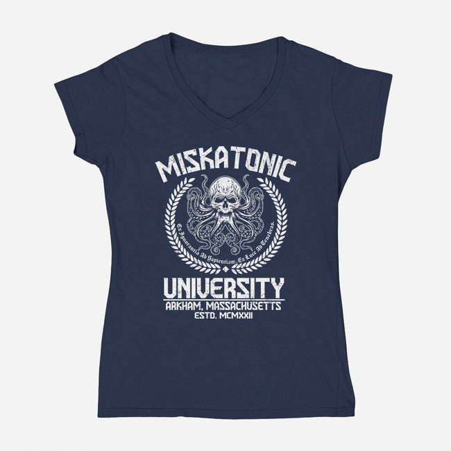 Miskatonic University 1922-Womens-V-Neck-Tee-CarloJ1956