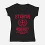 Eternia University-Womens-V-Neck-Tee-CarloJ1956