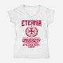 Eternia University-Womens-V-Neck-Tee-CarloJ1956