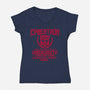 Cybertron University-Womens-V-Neck-Tee-CarloJ1956