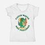 Catch Waves Not Feelings-Womens-V-Neck-Tee-dandingeroz
