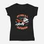 My Dog Is A Superdog-Womens-V-Neck-Tee-palmstreet