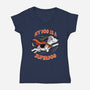 My Dog Is A Superdog-Womens-V-Neck-Tee-palmstreet