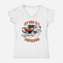 My Dog Is A Superdog-Womens-V-Neck-Tee-palmstreet