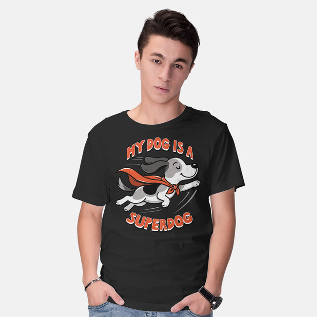 My Dog Is A Superdog-Mens-Basic-Tee-palmstreet