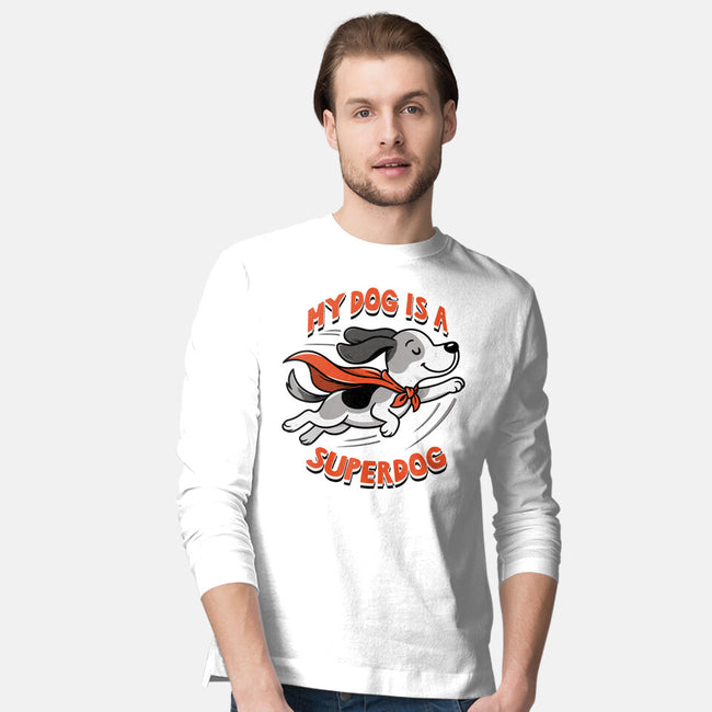 My Dog Is A Superdog-Mens-Long Sleeved-Tee-palmstreet