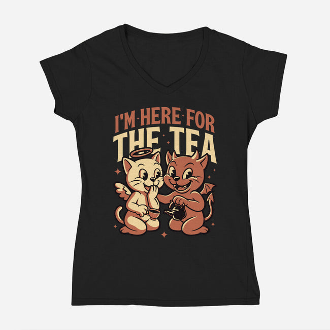 Gossip Tea Cats-Womens-V-Neck-Tee-Studio Mootant