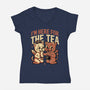 Gossip Tea Cats-Womens-V-Neck-Tee-Studio Mootant