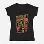 Frog Puppet Fighter-Womens-V-Neck-Tee-Studio Mootant