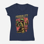 Frog Puppet Fighter-Womens-V-Neck-Tee-Studio Mootant
