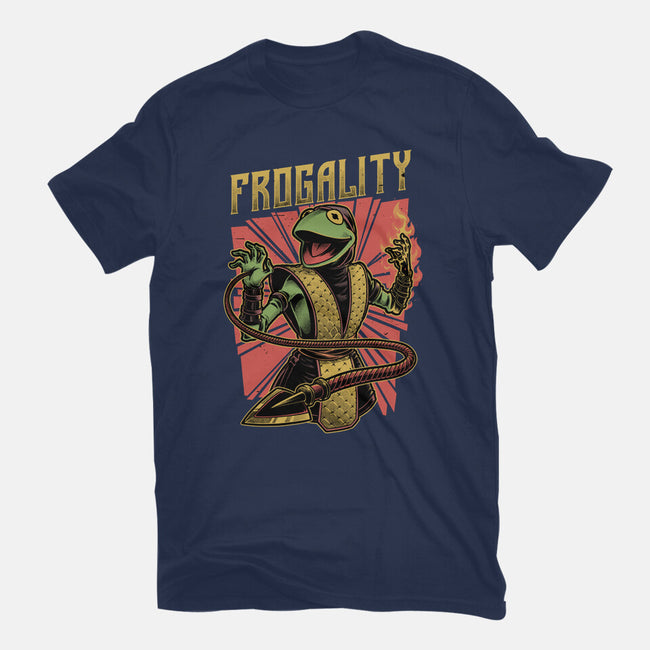 Frog Puppet Fighter-Mens-Basic-Tee-Studio Mootant