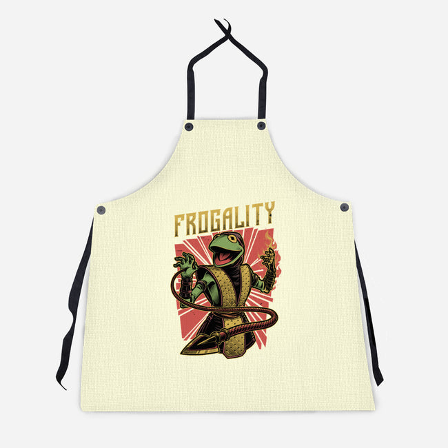 Frog Puppet Fighter-Unisex-Kitchen-Apron-Studio Mootant
