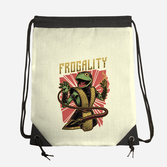 Frog Puppet Fighter-None-Drawstring-Bag-Studio Mootant